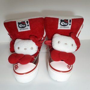 HELLO KITTY ete! WOMEN'S HI TOPS SIZE 5.5 - RED GOLD WHITE
